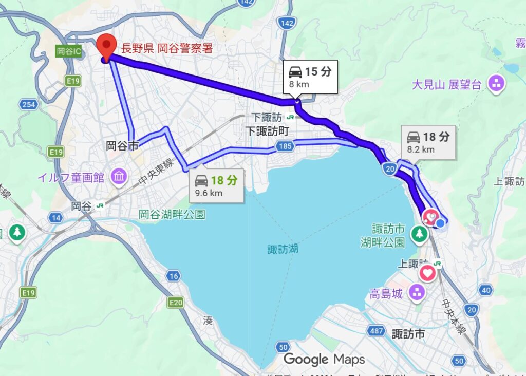 長野県　岡谷市　車庫証明