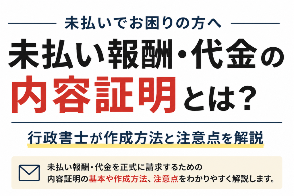 未払い請求 未払い報酬 内容証明